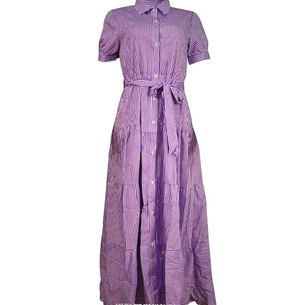 NWOT Long shirt, type dress size XL, white, and purple short sleeve